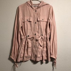 Pink Guess Hooded Utility Jacket